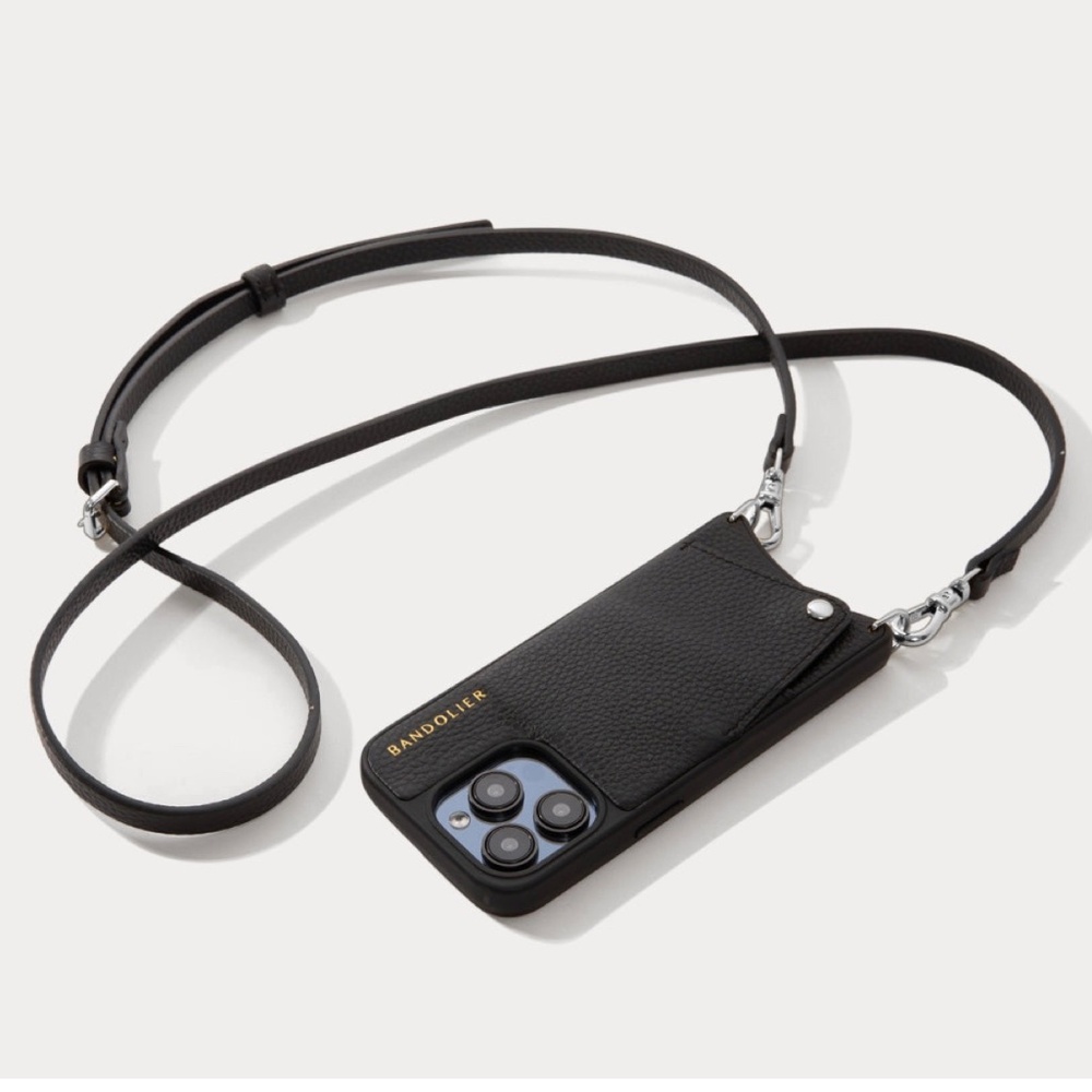 NWT - Bandolier - Emma Crossbody Phone Case in Black/Silver - iPhone 13 Pro